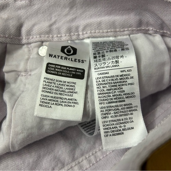 Levi's 501 Distressed Cut Off Denim High Rise Shorts Size 30 Lilac Pale Purple - Picture 5 of 6